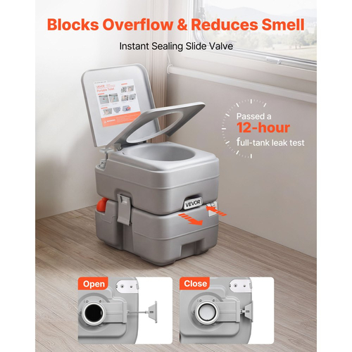Φορητή τουαλέτα VEVOR, αποσπώμενη δεξαμενή απορριμμάτων 20 λίτρων, 120 ξεπλύματα, τουαλέτα κάμπινγκ για ενήλικες, γιογιό ταξιδιού εξωτερικού χώρου με δείκτη στάθμης, τσάντα μεταφοράς, κατάλληλο για ταξίδια με τροχόσπιτο, κάμπινγκ, πεζοπορία, βαρκάδα, εκδρομές