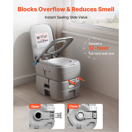 Φορητή τουαλέτα VEVOR, αποσπώμενη δεξαμενή απορριμμάτων 30 λίτρων, 200 ξεπλύματα, τουαλέτα κάμπινγκ για ενήλικες, γιογιό ταξιδιού εξωτερικού χώρου με δείκτη στάθμης, κατάλληλο για ταξίδια με τροχόσπιτο, κάμπινγκ, πεζοπορία, βαρκάδα και οδικά ταξίδια