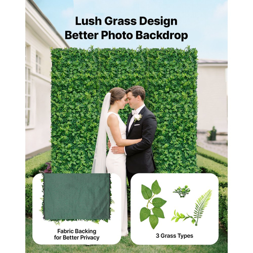 Τεχνητό τοίχο φυτών VEVOR, 4 τεμάχια 61 x 243,8 cm τεχνητά πάνελ πυξαριού, προστασία από τον ήλιο, φόντο πρασίνου, φράχτης προστασίας από τον ήλιο, ψεύτικο γρασίδι για γάμο, εσωτερικό, εξωτερικό κήπο, αυλή