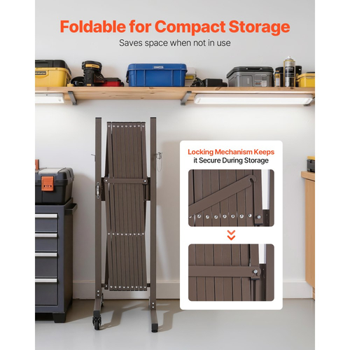 Επεκτάσιμο οδοφράγμα VEVOR, επεκτάσιμο στηθαίο ασφαλείας 3,07 μ., εύκαμπτο κινητό οδοφράγμα με ροδάκια κλειδώματος, φορητή πτυσσόμενη μεταλλική περίφραξη ασφαλείας για σκάλα κήπου και βεράντας