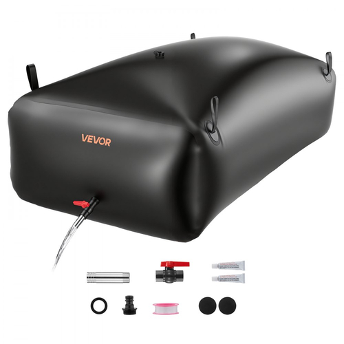 Κύστη αποθήκευσης νερού VEVOR, φορητή και πτυσσόμενη τσάντα αποθήκευσης νερού 1000L, ανθεκτική στη φθορά τσάντα μαλακού νερού από PVC 1000D, στεγανά δοχεία δεξαμενών κάμπινγκ για άρδευση κήπου, χρήση έκτακτης ανάγκης για τροχόσπιτα, μαύρο
