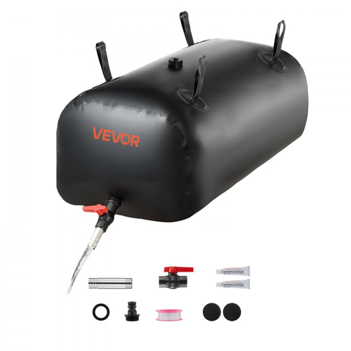 Κύστη αποθήκευσης νερού VEVOR, φορητή και πτυσσόμενη τσάντα αποθήκευσης νερού 113L, ανθεκτική στη φθορά τσάντα μαλακού νερού από PVC 1000D, στεγανά δοχεία δεξαμενών κάμπινγκ για άρδευση κήπου, χρήση έκτακτης ανάγκης για τροχόσπιτα, μαύρο
