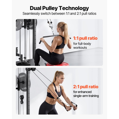 Μηχανή VEVOR LAT Pull Down, Μηχανή καλωδίωσης κωπηλατικής 3 σε 1, Μηχανήματα καλωδίωσης για οικιακό γυμναστήριο με ρύθμιση ύψους 18 επιπέδων, Σχεδιασμός τοποθέτησης σε τοίχο, Φορτίο 227kg Lat Tower για προπονήσεις ολόκληρου του σώματος, Προπόνηση με ένα χέρι
