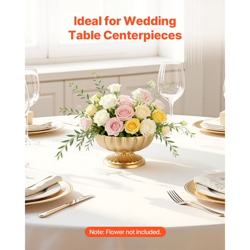 Βάζο λουλουδιών γάμου VEVOR 10 τεμαχίων, κεντρικά διακοσμητικά μίνι λουλουδιών ύψους 12 cm, μικρό διακοσμητικό μπολ με λουλούδια, εύκολη εγκατάσταση, ευέλικτη βάση για πάρτι, διακόσμηση σπιτιού, δεξίωση, χρυσό