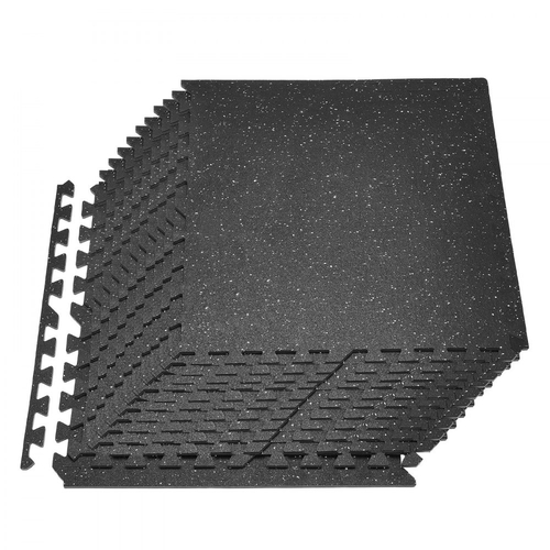 Χαλί άσκησης παζλ VEVOR, 24 τεμάχια χαλάκια εξοπλισμού γυμναστικής, 610 x 610 x 10 mm, Σετ χαλιών αφρού EVA υψηλής πυκνότητας, μαλακά πλακάκια από καουτσούκ που αλληλοσυνδέονται, προστατευτική επένδυση δαπέδου με λευκές κουκκίδες για γυμναστήριο στο σπίτι και γραφείο