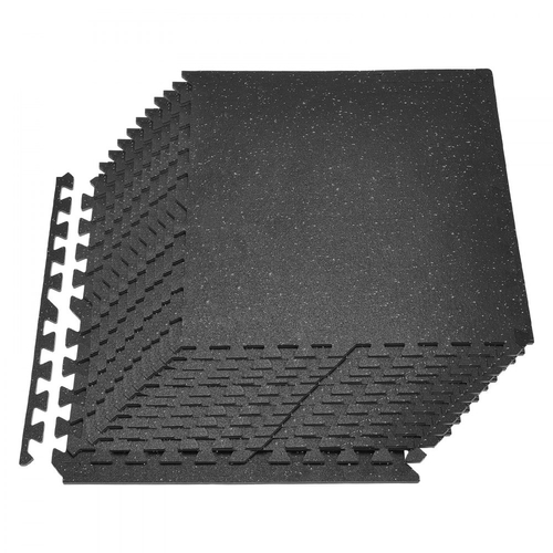 Χαλί άσκησης παζλ VEVOR, 24 τεμάχια χαλάκια εξοπλισμού γυμναστικής, 610 x 610 x 10 mm, Σετ χαλιών αφρού EVA υψηλής πυκνότητας, μαλακά πλακάκια από καουτσούκ που αλληλοσυνδέονται, προστατευτική επένδυση δαπέδου με γκρι κουκκίδες για γυμναστήριο στο σπίτι και γραφείο