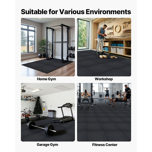 Χαλί άσκησης παζλ VEVOR, 24 τεμάχια χαλάκια εξοπλισμού γυμναστικής, 610 x 610 x 10 mm, Σετ χαλιών αφρού EVA υψηλής πυκνότητας, μαλακά πλακάκια από καουτσούκ που αλληλοσυνδέονται, προστατευτική επένδυση δαπέδου με μπλε κουκκίδες για γυμναστήριο στο σπίτι και γραφείο