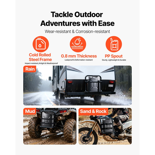 Μεταλλικό δοχείο καυσίμου VEVOR, 20 λίτρα, δοχείο καυσίμου Jerry με στόμιο και άνετη λαβή, μέγιστη ροή 6 λίτρα/λεπτό, στεγανό και ανθεκτικό στη διάβρωση μεταλλικό ρεζερβουάρ βενζίνης για τα περισσότερα αυτοκίνητα, μοτοσικλέτα, ATV, UTV, μαύρο