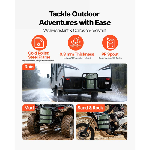 Μεταλλικό δοχείο καυσίμου VEVOR, 20 λίτρα, δοχείο καυσίμου Jerry με στόμιο και άνετη λαβή, μέγιστη ροή 6 λίτρα/λεπτό, στεγανό και ανθεκτικό στη διάβρωση μεταλλικό ρεζερβουάρ βενζίνης για τα περισσότερα αυτοκίνητα, μοτοσικλέτα, ATV, UTV, πράσινο