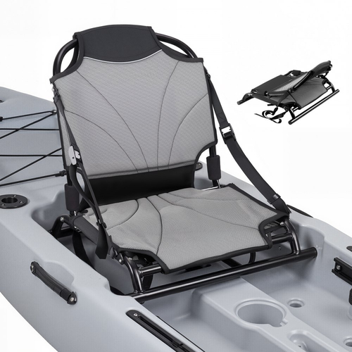 Κάθισμα καγιάκ VEVOR, 1 πακέτο 34 mm υπερυψωμένο ύψος, πτυσσόμενο κάθισμα κανό γενικής χρήσης με ρυθμιζόμενη στήριξη πλάτης, ρυθμιζόμενους ιμάντες και πλαίσιο από κράμα αλουμινίου για καγιάκ και κανό με δυνατότητα καθίσματος/ψαρέματος/φουσκωτά
