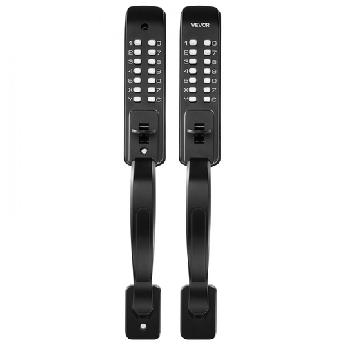 Μηχανική κλειδαριά εισόδου χωρίς κλειδί VEVOR, αναβάθμιση κωδικού 2.0, κωδικός 4-7 ψηφίων, κλειδαριά πόρτας με πληκτρολόγιο διπλής όψης με συνδυασμό κουμπιών και λαβή έλξης, αυτόματο κλείδωμα, για πύλες κήπου, εσωτερικού ή εξωτερικού χώρου
