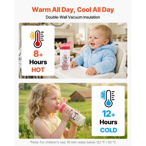 Ποτήρια εξάχνωσης VEVOR, συσκευασία των 12, Παιδικά μπουκάλια νερού εξάχνωσης 355 ml, Ποτήρια από ανοξείδωτο ατσάλι τροφίμων με καπάκια και καλαμάκια, Διπλό τοίχωμα με μόνωση, για εξατομικευμένη προσαρμογή DIY