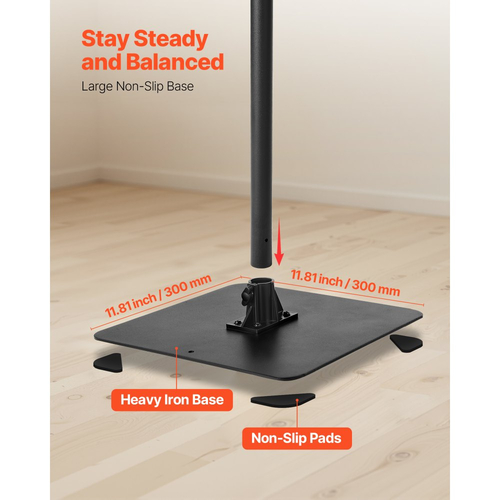 Βάση Προβολέα VEVOR, Βάση Προβολέα με Ρυθμιζόμενο Ύψος 770 έως 1610 mm, Οριζόντια Περιστροφή 360°, Τροχήλατο Προβολέα για Συναντήσεις, Ταινίες σε Εξωτερικό Χώρο, Βάση Βίντεο, Βάση Gimbal ή Στήριγμα Δίσκου