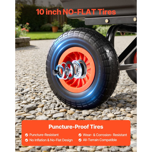 Καρότσι απορριμμάτων κήπου VEVOR, καρότσι πολυαιθυλενίου 362 kg, καρότσια κήπου, καρότσι απορριμμάτων με φράχτη αποθήκευσης, μηχανισμός γρήγορης απορριμματοσυλλογής 90°, περιστρεφόμενοι τροχοί 180°, περιστρεφόμενη λαβή 90°, καρότσι κηπουρικής για φυτά, χώμα, καλλιέργειες