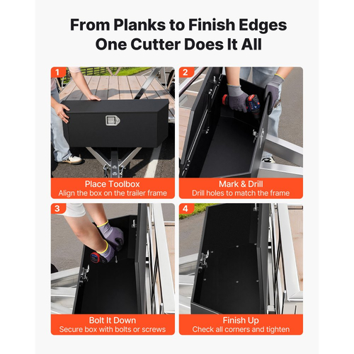 Κουτί με γλώσσα ρυμούλκησης VEVOR, Εργαλειοθήκη με γλώσσα ρυμούλκησης από χάλυβα 914 x 314 x 305 mm, Οργανωτής αποθήκευσης βαρέως τύπου με κλειδαριά και κλειδιά, Εργαλειοθήκη για καρότσα φορτηγού, RV, SUV, εκτός δρόμου, μαύρο