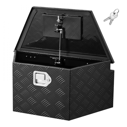 Κουτί με γλώσσα ρυμούλκησης VEVOR, Εργαλειοθήκη αλουμινίου με γλώσσα ρυμούλκησης 660 x 330 x 305 mm, Οργανωτής αποθήκευσης βαρέως τύπου με κλειδαριά και κλειδιά, Εργαλειοθήκη για καρότσα φορτηγού, RV, SUV, εκτός δρόμου, μαύρο