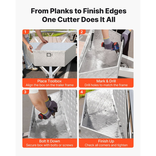 VEVOR Κουτί με Γλωσσίδα Τρέιλερ, Εργαλειοθήκη Αλουμινίου για Γλωσσίδα Τρέιλερ 990 x 419 x 305 mm, Βαριάς Χρήσης Οργανωτής Αποθήκευσης με Κλειδαριά & Κλειδιά, Εργαλειοθήκη Πολλαπλών Χρήσεων για Πλατφόρμα Pickup, RV, SUV, Οχήματος Εκτός Δρόμου, Ασημί