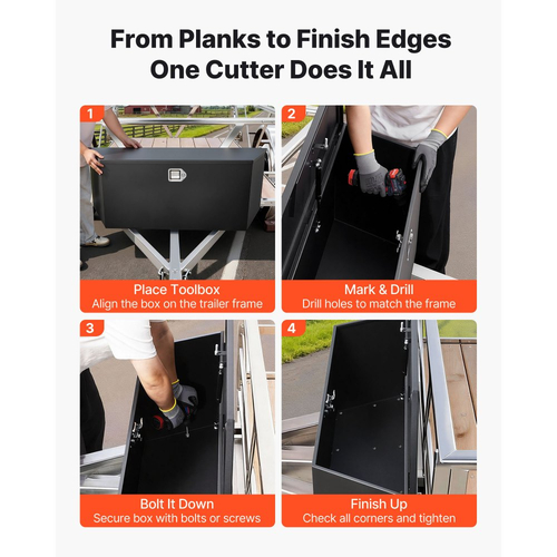 VEVOR Κουτί με Γλωσσίδα Ρυμούλκησης, 1245 x 353 x 470 mm Ατσάλινο Κουτί Εργαλείων με Γλωσσίδα Ρυμούλκησης, Βαριάς Χρήσης Οργανωτής Αποθήκευσης με Κλειδαριά και Κλειδιά, Εργαλειοθήκη για Πλατφόρμα Pickup, RV, SUV, Οχήματος Εκτός Δρόμου, Μαύρο
