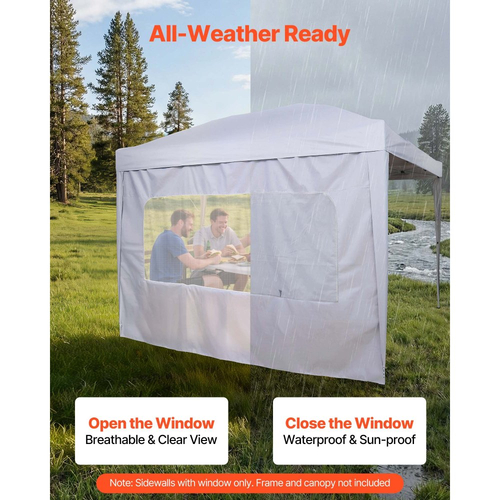 Πλευρικά τοιχώματα VEVOR με στέγαστρο, κατάλληλα για σκηνή με αναδυόμενο στέγαστρο 3 x 3 m, πλαϊνά τοιχώματα σκηνής με αδιάβροχο και προστατευτικό στρώμα από το ηλιακό φως για σκηνές εξωτερικών εκδηλώσεων, περίπτερα πωλητών, κάμπινγκ (μόνο 4 πλαϊνά τοιχώματα, λευκά)