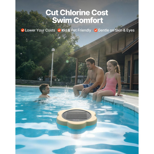 Ιονιστής πισίνας VEVOR Ηλιακός, Ιονιστής πισίνας Petal από χαλκό έως 170343 L, Πλωτό αυτόματο καθαριστικό νερού, νερό χωρίς χλώριο, με χάλκινη άνοδο, ελατήριο, βούρτσα και φίλτρο για πισίνες και σπα