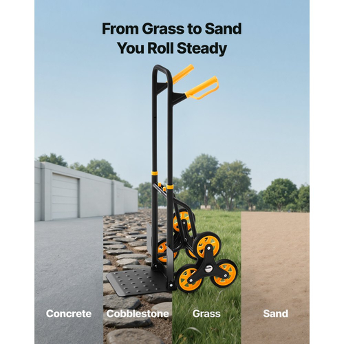 Καρότσι αναρρίχησης σκαλοπατιών VEVOR, χωρητικότητα αναρρίχησης σκαλοπατιών 150 kg, πτυσσόμενο καρότσι βαρέως τύπου με τηλεσκοπική λαβή, 6 ρόδες και 2 κορδόνια ελαστικού, καρότσι αναρρίχησης σκαλοπατιών για το σπίτι, είδη παντοπωλείου, αποθήκη