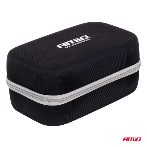 Amio - Φορητός Εκκινητής Μπαταρίας (Jump Starter) 4 σε 1 με ενσωματωμένο Κομπρεσέρ Αέρα, Powerbank και Φακό LED τάση λειτουργίας 12V με χωρητικότητα 12Ah και μέγιστο ρεύμα εκκίνησης 1600A για Επιβατικά Αυτοκίνητα - 1 τεμ. (04677/AM)