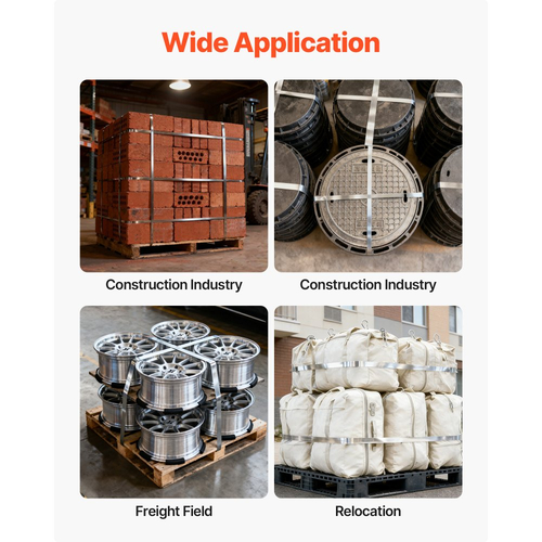 Κιτ δεσίματος χαλύβδινων ταινιών VEVOR, εργαλείο σφράγισης ταινιών βαρέως τύπου με ιμάντες δεσίματος 30,5 m, 100 μεταλλικά κουμπώματα, κιτ δεσίματος χειροκίνητης συσκευασίας παλετών για αποθήκη, μεταφορά, βιομηχανική συσκευασία