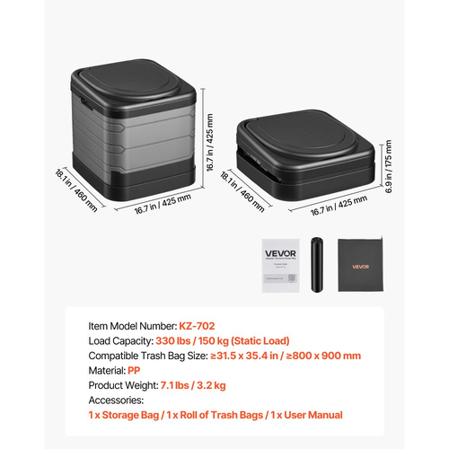 Φορητή τουαλέτα VEVOR, Χωρητικότητα 150 kg, Πτυσσόμενη τουαλέτα κάμπινγκ για ενήλικες, Γιογιό ταξιδιού εξωτερικού χώρου με τσάντα μεταφοράς, Σακούλες απορριμμάτων, Κατάλληλο για οικιακή χρήση, Ταξίδια με τροχόσπιτο, Κάμπινγκ, Πεζοπορία, Βαρκάδα, Αυτοκίνητο, Εκδρομές