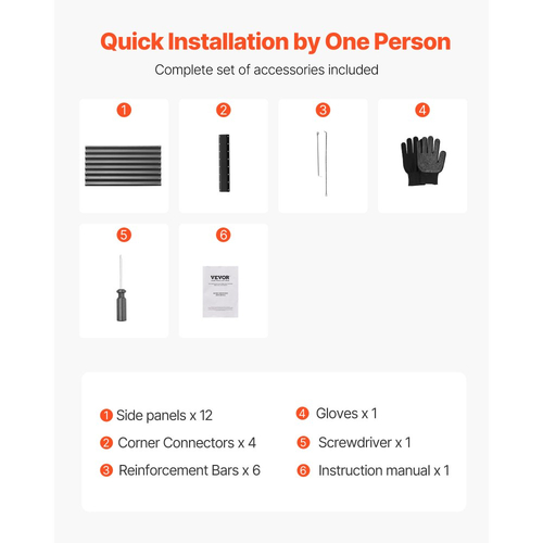 Μεταλλικό υπερυψωμένο παρτέρι VEVOR, γαλβανισμένο κουτί κήπου εξωτερικού χώρου 2,4 x 1,2 x 0,6 m, ανοιχτού πάτου, μεγάλο υπερυψωμένο παρτέρι για καλλιέργεια λαχανικών, λουλουδιών, βοτάνων και παχύφυτων, σκούρο γκρι