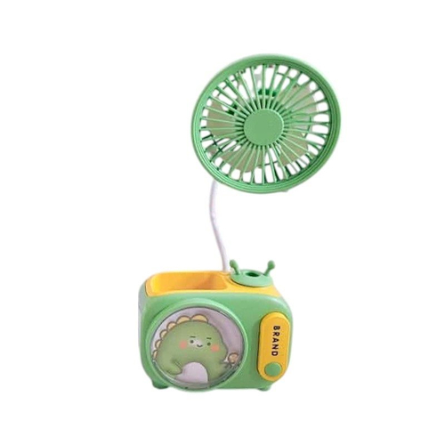 Παιδικός επαναφορτιζόμενος ανεμιστήρας μολυβοθήκη με ξύστρα - MU352A - 033183 - Green