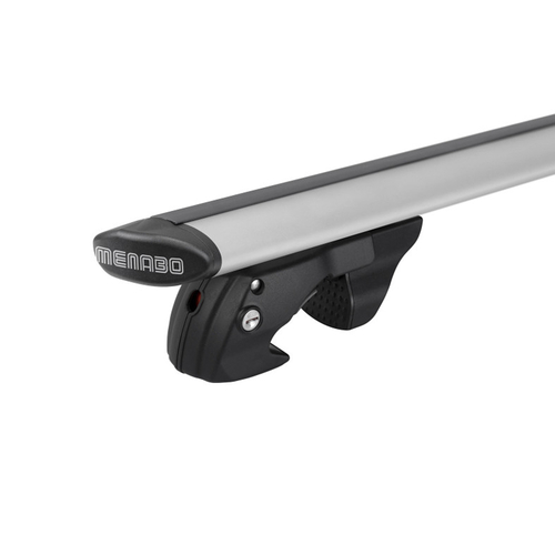 Menabo - Ολοκληρωμένες Μπάρες Οροφής Αλουμινίου Fender 118 cm Silver με Κλειδί για Standard / Raised Rails για Ασφαλή Μεταφορά Φορτίου - 2 Τεμ. (16130/MB)