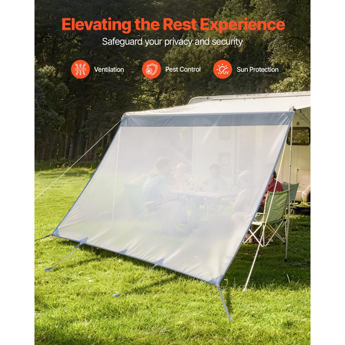 Σκίαστρο για τέντες VEVOR RV, 2 x 3,3 m Πολυεστερικό πλέγμα για σκίαση (χωράει τέντες 3,5 m), Διπλά ραμμένο αναπνεύσιμο αντηλιακό για ταξίδια και υπαίθριες κατασκηνώσεις RV
