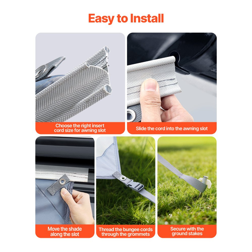 Σκίαστρο για τέντες VEVOR RV, 2 x 4,3 m Πολυεστερικό πλέγμα για σκίαση (χωράει τέντες 4,5 m), Διπλά ραμμένο αναπνεύσιμο αντηλιακό για ταξίδια και υπαίθριες κατασκηνώσεις RV