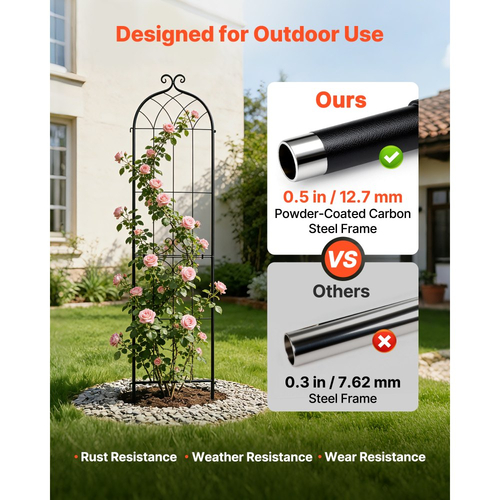 Πλέγμα Κήπου VEVOR, Πλέγμα Τριανταφυλλιάς 220 x 52,5 cm, Συσκευασία 6 Πλέγματα Τριανταφυλλιάς για Λουλούδια Κήπου με Φινίρισμα Ηλεκτροστατικής Βαφής & Βολικό Σχεδιασμό Κλειδώματος, Πλέγματα Στήριξης Φυτών για Λουλούδια, Λαχανικά, Τριαντάφυλλα