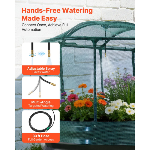 Γαλβανισμένο υπερυψωμένο παρτέρι VEVOR, 1800 x 900 x 300 mm, με σύστημα αυτοποτισμού και κάλυμμα πλέγματος, οβάλ μεταλλικό κουτί γλάστρας εξωτερικού χώρου, ανθεκτικό στη σκουριά Alu-Zinc, για φύτευση λουλουδιών φρούτων και λαχανικών, σκούρο γκρι