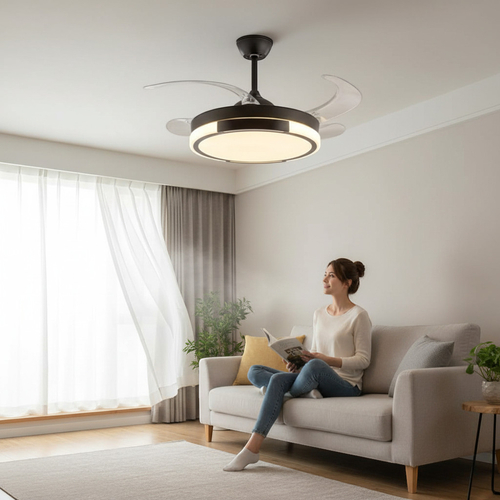 Ανεμιστήρας οροφής & φωτιστικό - DS-8018 - 2*48W - 431644 - Black