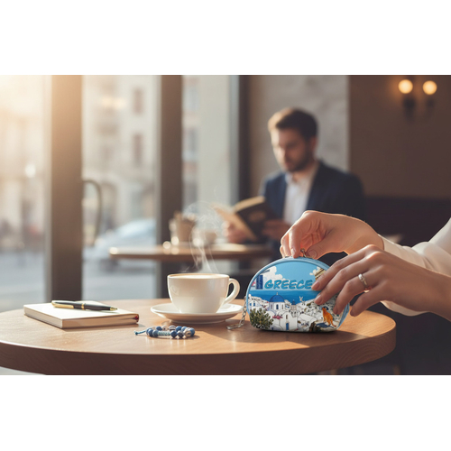 Πορτοφόλι Souvenir μπρελόκ mini - PVC - Greece - 10*8*3cm - 871776