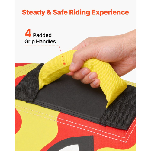 Ρυμουλκούμενοι σωλήνες VEVOR για σκάφη, Φουσκωτοί σωλήνες και ρυμουλκούμενα σκάφους για 2 αναβάτες, Σωλήνας θαλάσσιων σπορ χωρητικότητας 154 κιλών για τράβηγμα σκάφους - με αντιολισθητικό μαξιλαράκι, πλήρες νάιλον κάλυμμα, επενδεδυμένες λαβές και βαλβίδα ασφαλείας