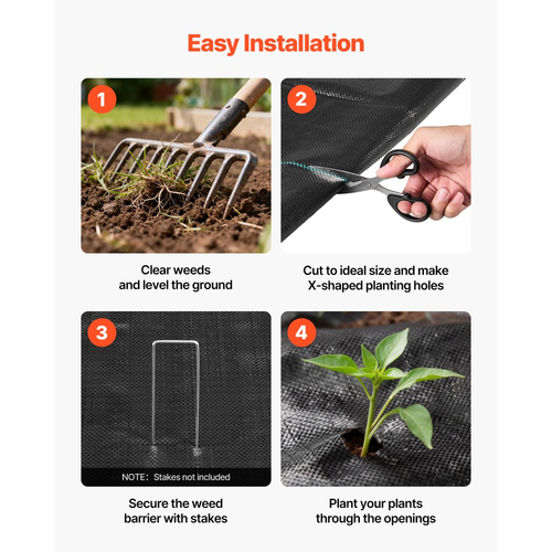 Ύφασμα φραγμού ζιζανίων VEVOR βαρέως τύπου, 4x35,1m 99,2g ύφασμα τοπίου, υφασμένα υφάσματα αποκλεισμού ζιζανίων, υφάσματα κήπου, φράγμα ζιζανίων, κάλυψη εδάφους ελέγχου ζιζανίων, ιμάντες γεωυφάσματος, χαλάκι κηπουρικής, μαύρο