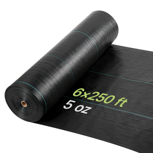 Ύφασμα VEVOR για φράγμα ζιζανίων βαρέως τύπου, 1.8x76.2m 141.7g ύφασμα τοπίου, υφασμένα υφάσματα κατά των ζιζανίων, υφάσματα κήπου για φράγμα ζιζανίων, κάλυψη εδάφους ελέγχου ζιζανίων, ιμάντες γεωυφάσματος, χαλάκι κηπουρικής, μαύρο