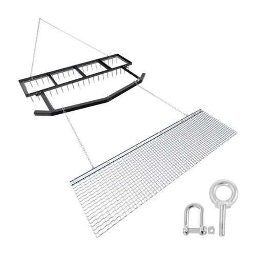Σβάρνα VEVOR Drag Harrow, 6 ft Towbehind Driveway με Αλυσίδα, Ρυθμιζόμενο Πλάτος & Χωρητικότητα 80 Lbs, Βαρέως Τύπου Τσουγκράνα Ισοπέδωσης Γκαζόν, Ταιριάζει σε ATV, UTV και Τρακτέρ, για Χωματόδρομο