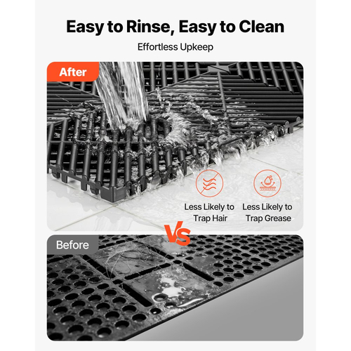 Πατάκια Αποστράγγισης VEVOR με Αλληλοσύνδεση, 310 x 310 mm, Πλακάκια Δαπέδου Γκαράζ με Αρθρωτά Πλακάκια Δαπέδου Αποστράγγισης PP, Αυτοαποστραγγιζόμενα, Εύκολη Εγκατάσταση, για Μπάνιο, Κουζίνα, Πισίνα & Εξωτερικούς Χώρους, Μαύρο, Συσκευασία των 12