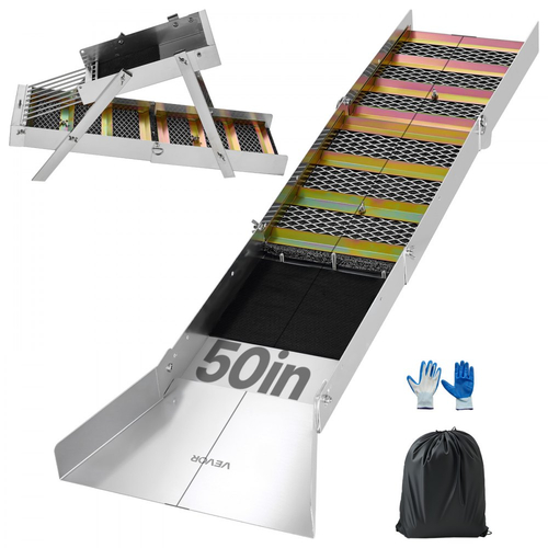 Χρυσοφράγμα VEVOR High Banker, Πτυσσόμενο κουτί φράγματος Highbanker 1270 mm 2 σε 1, από κράμα αλουμινίου, φορητός εξοπλισμός εξόρυξης με σακίδιο πλάτης με κορδόνι και γάντια, για αναζήτηση χρυσού στο Creek, High Bank