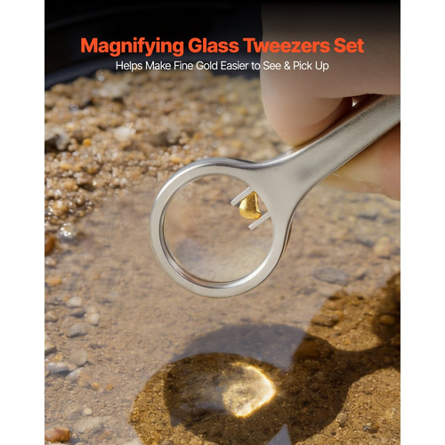 Κιτ χρυσοανίχνευσης VEVOR, τηγάνια 254 mm και 355 mm, φορητό κιτ εξοπλισμού αναζήτησης 19 τεμαχίων με κόσκινα ταξινομητή, μαγνήτη άμμου, συλλέκτη βράχου, σέσουλες, σακίδιο πλάτης και αξεσουάρ, για εξωτερική ανάκτηση χρυσού