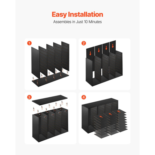 Οργανωτής Λογοτεχνίας VEVOR, Γραμματοκιβώτιο Γραφείου 36 Διαμερισμάτων με Αποσπώμενα Ράφια, Ξύλινος Ταξινομητής Γραμματοκιβωτίων με Μοριοσανίδα, Οργανωτής Οικιακής Αποθήκευσης Γραφείου για Αρχεία, Έγγραφα, Χαρτί, Μαύρο