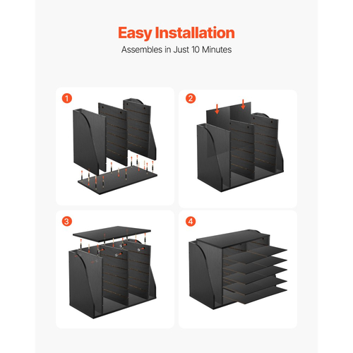 Οργανωτής Λογοτεχνίας VEVOR, Γραμματοκιβώτιο Γραφείου με 12 Διαμερίσματα με Πλαϊνή Κάθετη Αποθήκευση, Ξύλινος Ταξινομητής Γραμματοκιβωτίων από Μοριοσανίδα, Οργανωτής Γραφείου για Αρχεία, Έγγραφα, Χαρτί, Μαύρο