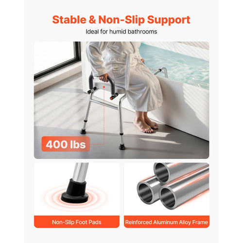 Συρόμενη καρέκλα ντους VEVOR, Πάγκος μεταφοράς μπανιέρας 180 kg με περιστρεφόμενο κάθισμα, Πάγκος ντους με περιστρεφόμενους βραχίονες και πλάτη, ρυθμιζόμενο ύψος και πλάτος για άτομα με αναπηρία, ηλικιωμένους, ηλικιωμένους και άτομα με αναπηρία