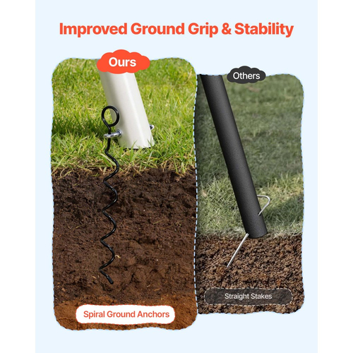 Σετ κούνιας VEVOR για αυλή, κάθισμα κούνιας 110 x 80 cm και δύο καθίσματα με ζώνη, με μεταλλική βάση σε σχήμα Α βαρέως τύπου, ικανότητα φορτίου 318 kg, ενισχυμένο με σπειροειδείς άγκυρες εδάφους, κούνια εξωτερικού χώρου για παιδιά