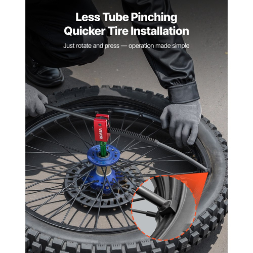 Κιτ αλλαγής ελαστικών VEVOR για ποδήλατο, κατάλληλο για τροχούς Motocross Enduro 406-533 mm, περιλαμβάνει προσαρμογείς άξονα 15-25 mm, συμπαγή αλλαγή ελαστικών για ποδήλατο με 2 σίδερα και προστατευτικό μανίκι