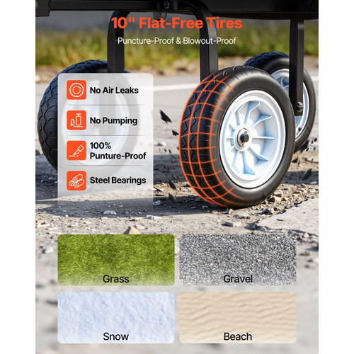 Καρότσι κήπου VEVOR με κάθισμα, 226,8 kg, Κάθισμα εργασίας κήπου από χάλυβα με ρόδες, Σκαμπό κηπουρικής βαρέως τύπου, με δίσκο εργαλείων και ρυθμιζόμενη λαβή, Καρότσι εξωτερικού χώρου, για γκαζόν, βεράντα, πίσω αυλή, μαύρο